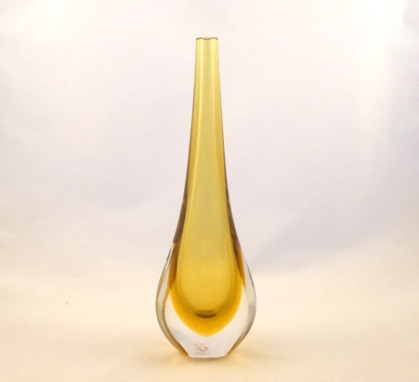 Murano Glass Golden and Crystal Mini Gocce Vase