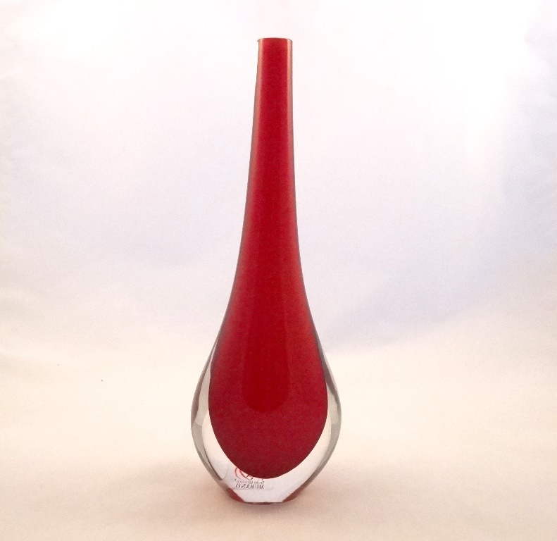 Murano Glass Ruby Red Gocce Vase