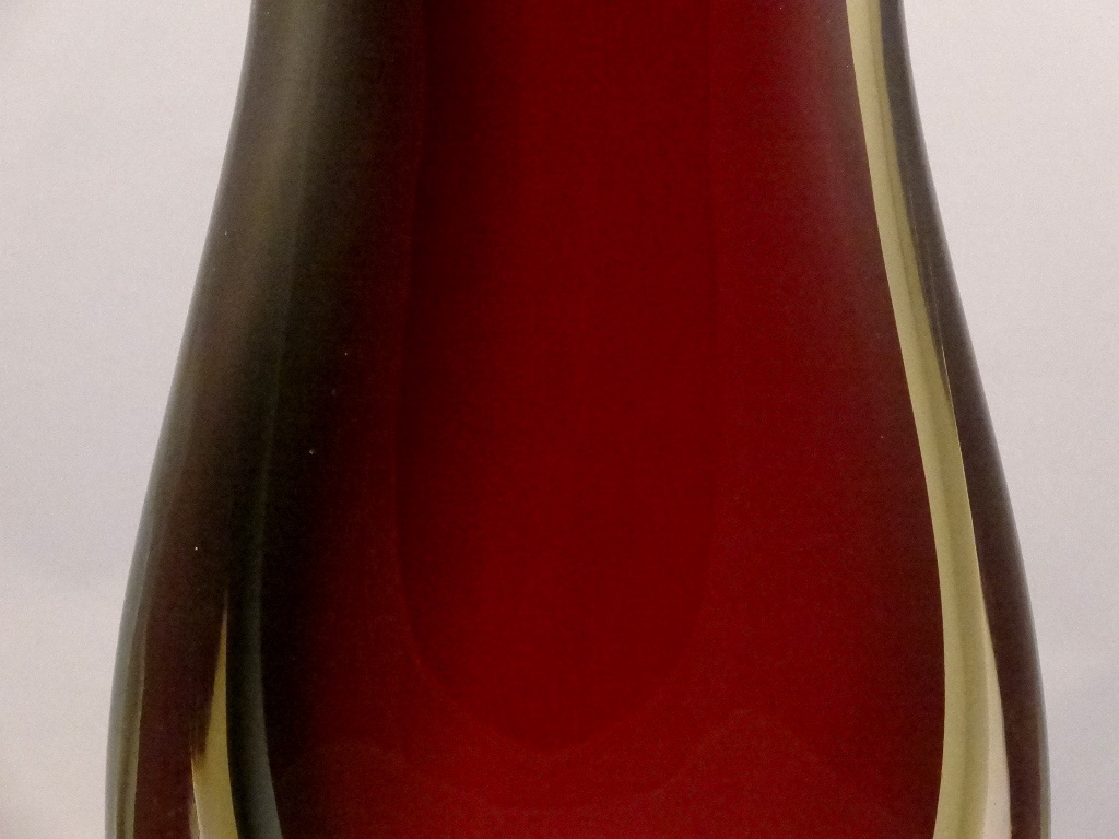Murano Glass Vase Ruby smoke and amber