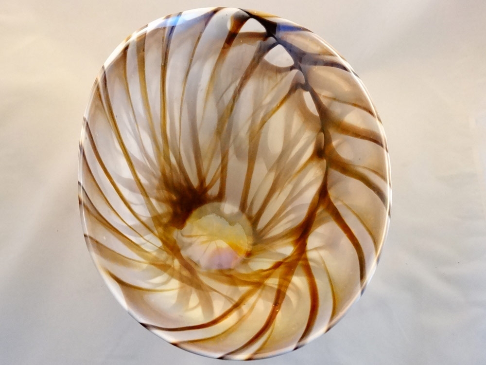 Murano Glass bowl chocolate amber mother of pearl bowl - Murano Glass ...