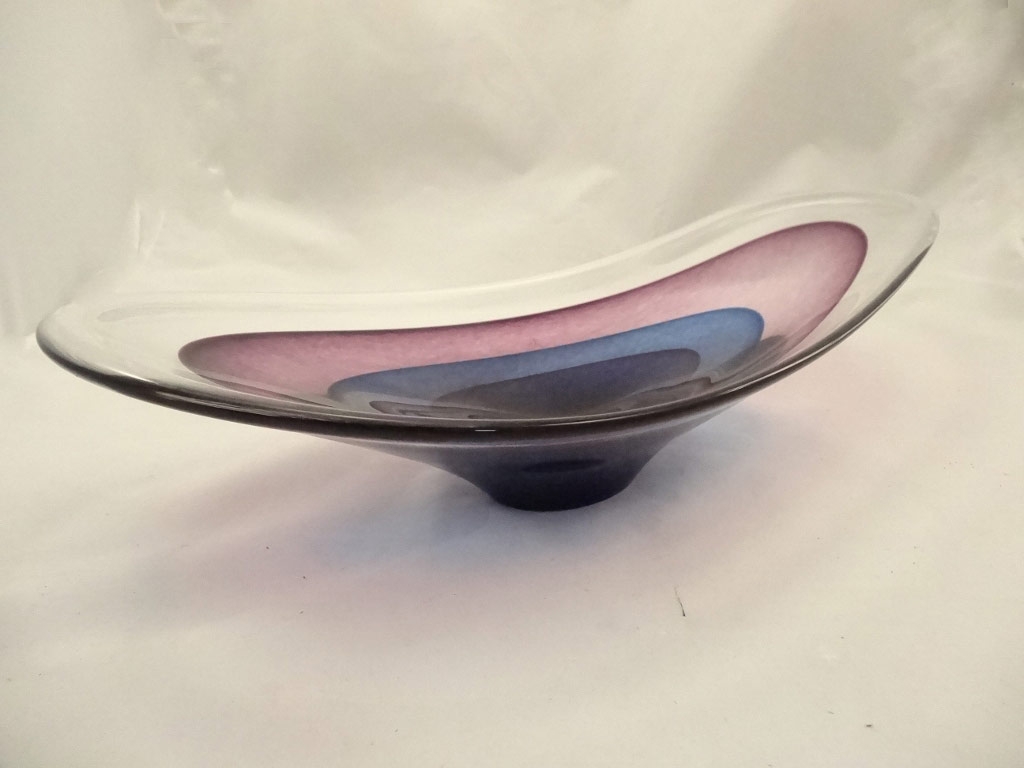 Murano Glass Long Purple/blue/plum Bowl