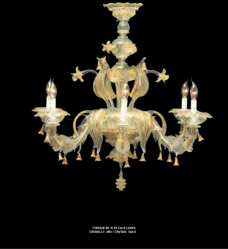 Murano Glass Chandelier Crystal/Gold