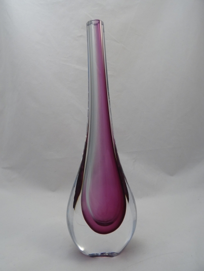 Murano Glass Vase Gray/Ruby - Murano Glass - Murano Glass Gifts Co.