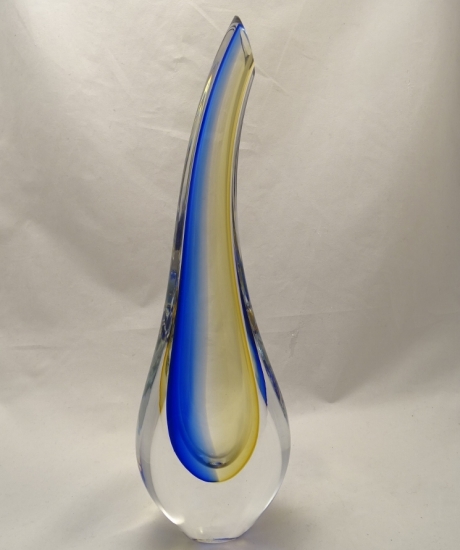 Murano Glass Vase Cobalt Blue/Amber - Murano Glass - Murano Glass