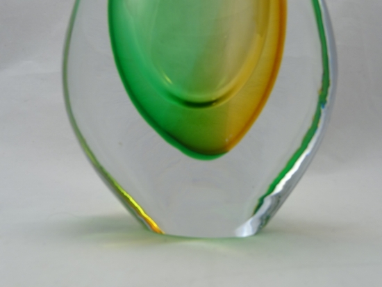 Murano Glass Vase Green/Amber - Murano Glass - Murano Glass