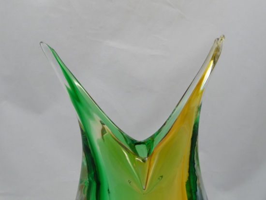 Murano Glass Vase Green/Amber - Murano Glass - Murano Glass