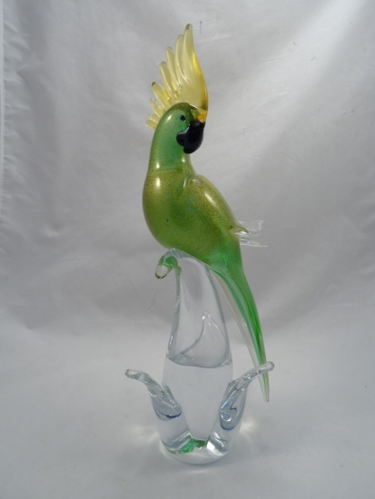 Art Glass Bird Award  Murano Art Glass Parrot Bird Figurine Trophy Award