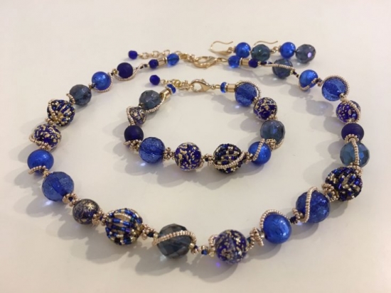 Necklaces in Original Murano Glass: Granada - Light blue Necklace