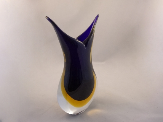 Murano Glass Cobalt Blue Amber Vase - Murano Glass - Murano Glass
