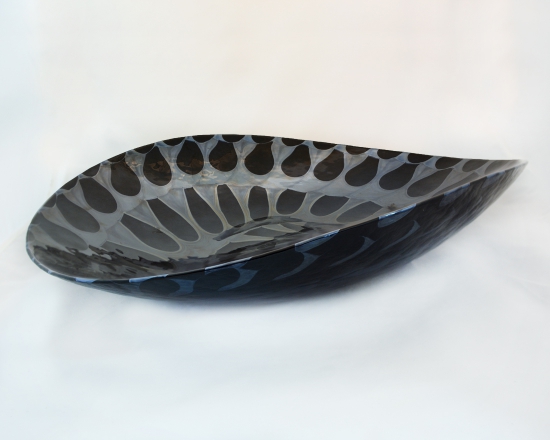 MURANOムラーノガラス イタリア製　大型　ヨット クリア　ブラック MURANOムラーノガラス イタリア製 大型 ヨット クリア ブラック