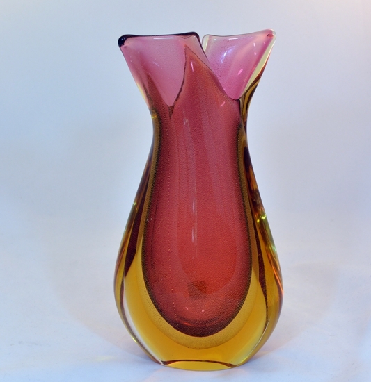 Ruby amber and gold Murano glass sommerso - Murano - Murano Glass