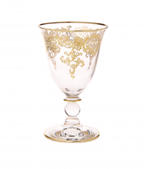 Set of 6 Water Glasses with 24K Gold design - World Art Glass - Murano Glass  Gifts Co.