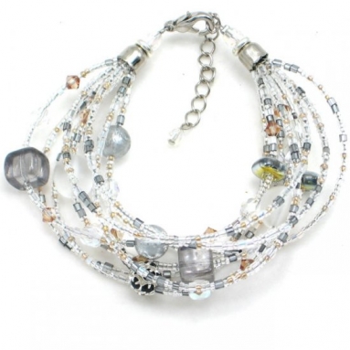 Murano Glass Watefall Bracelet Silver