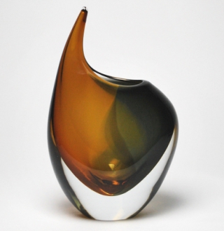 Murano art vase Smoke/Amber