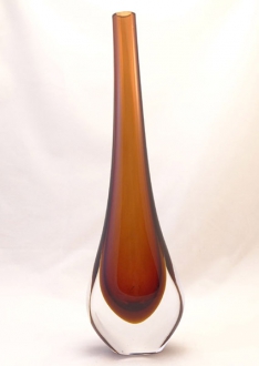 Murano Glass Vase Ruby/Topaz