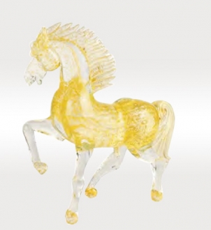 Murano Glass Running Gold Horse