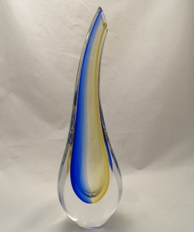 Murano Glass Vase Cobalt Blue/Amber