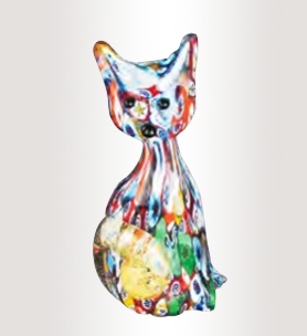 Murrine Glass Multicolor Cat