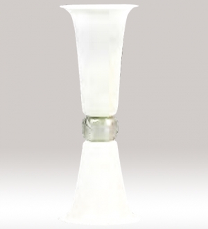 Murano Glass White/Crystal Vase