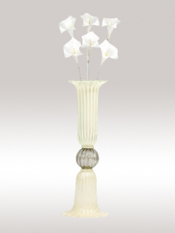 Murano Glass White Gold/Crystal Vase