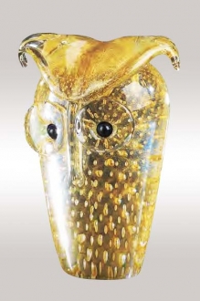 Murano Glass Gold Owl