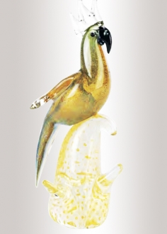 Murano Glass Parrot Multicolor/Gold