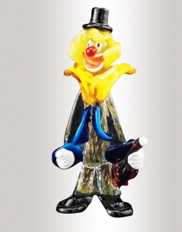 Murano Glass Clown With Bottle