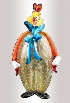 Murano Glass Multicolor Clown With Bow