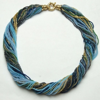 Murano Glass  Bead Necklace Turquoise