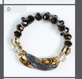 Majestic Murano Glass Bracelet Black