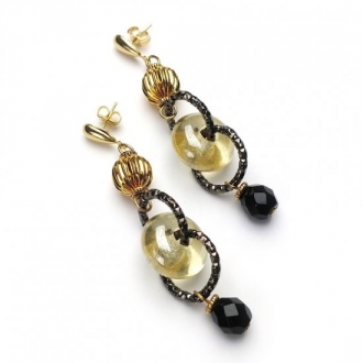 Earrings Black/Gold