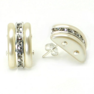 Murano Glass Earrings With Pearls And Crystal