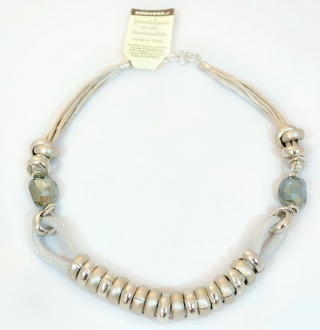 Anello Silverd finish Ring Murano Glass Necklace