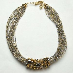 Luxurious Murano Glass Bracelet Gray/Gold