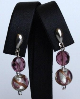 Murano Glass Earring Amethyst