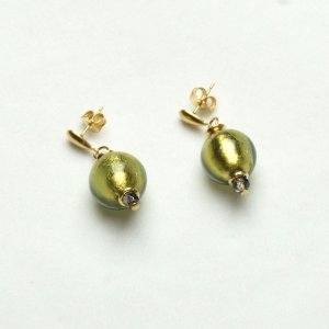 Murano Glass Earrings Green