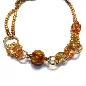 Murano Glass Maria Necklace Amber