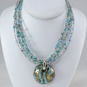 Murano Glass  Turquoise Pendant
