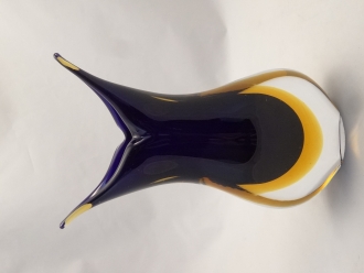 Murano Glass Cobalt Blue Amber Vase