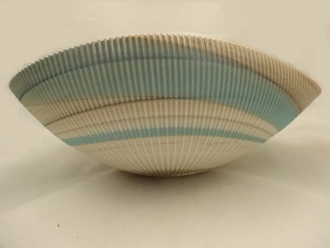 Murano glass Aqua and Ivory Shell bowl