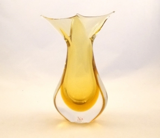 Murano Glass Gold and Crystal Mini FiFi Vase