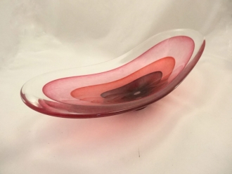 Murano Glass Centerpiece Plum/red/ruby  Sommerso Vase