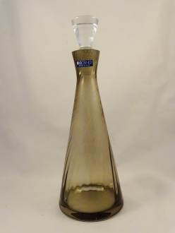 Bronze Glass Wine Bottle With Clear Lid