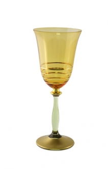 Set Of 6 Colored Wine Gles With Rich Gold Design Dishwashing Cwg914 Ga Set 6 Amber Water Gl Green Stem