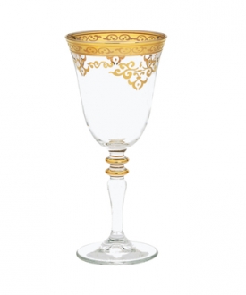 Set of 6 Water glasses with Rich Gold Design