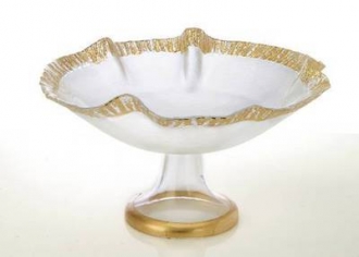 12 Scalloped Bowl with Gold