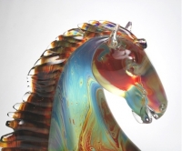 Murano Glass Horse Head Calcedonia
