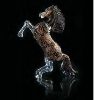 Murano Glass Aventurine/Black Horse