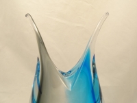 Murano Glass Vase Aqua/Gray