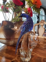Murano Glass Silver/Cobalt Blue Bird